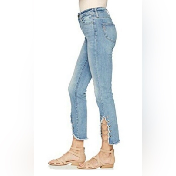 Paige Hoxton Olympic Chains Raw Hem Jeans - Picture 4 of 16